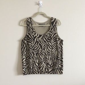 Chaus animal print knit top, XL, perfect condition
